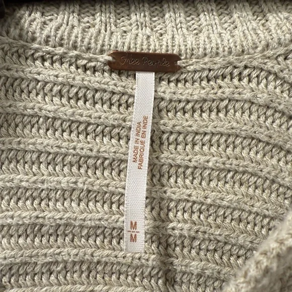 Free People V-Neck Striped Sweater in Cream-ish Grey - Picture 3 of 5